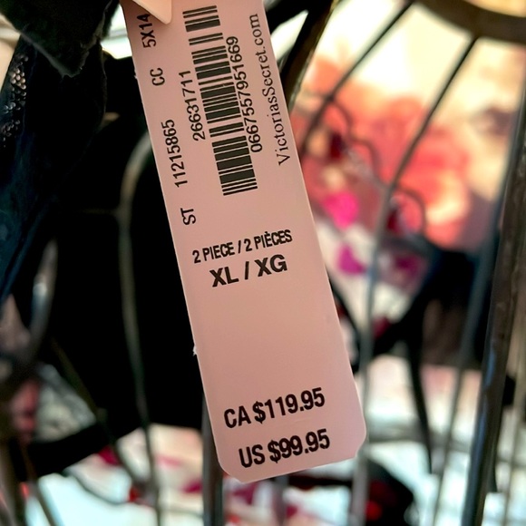 NWT Victoria’s Secret Sheer Sweet Négligé Top Piece Hearts Lace XL - Picture 7 of 7